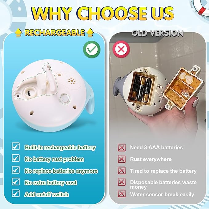 Baby Bath Toys for Kids Ages 1-3, Easter Basket Stuffers for Baby 1 2 3 Year Boy Girl, Whale Bath Toy Sprinkler Light up Bath Toys for Babies 6-12 Months, Toddlers Bathtub Toys Baby Birthday Gifts