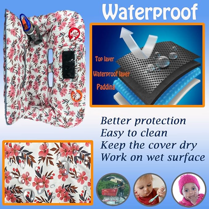 Shopping Cart Cover for Baby and Toddler, Waterproof Grocery Cart and High Chair Cover, Soft Padded Cart Cover for Babies, Universal Fit for Costco, Target and Restaurant High Chairs