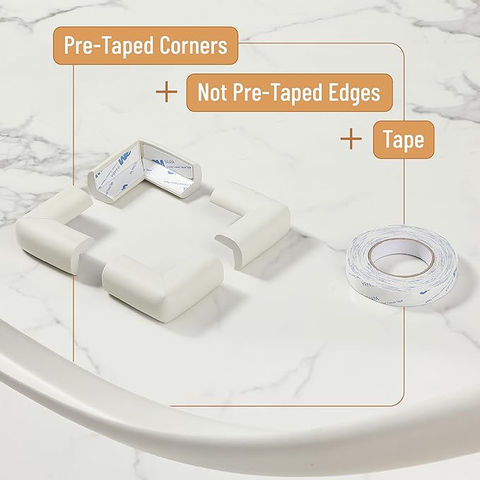 Mr. Pen- Furniture Corner & Edge Safety Bumpers, Small, 15ft Edge & 4 Corners, Baby Proof Corners and Edges, Baby Proofing Corner Guards, Baby Corner Protector Guards, Edge Protector for Baby