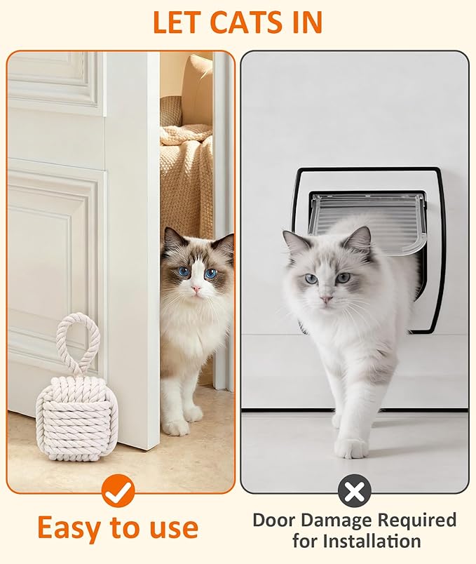 2Pack Decorative Door Stoppers - Cute Rope Knot Design, Heavy Duty Weighted Doorstop with Inside Mount for Home & School, Beige