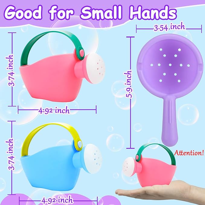 CreateView Baby Bath Toys for Kids Ages 1-3 3Pcs Toddler Bath Pool Toys for 1-3 2-4 Water Can Bathtub Pool Water Table Beach Toys Baby Gifts (Small Hand)