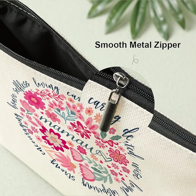 Mamaw Grandma Gifts Makeup Bag, Grandma Birthday Gifts, Funny Christmas Retirement Mothers Day Gift for Women Mamaw Yaya Cosmetic Bags,Abstract Floral Zipper Pouch Travel Toiletry Bag Organizer