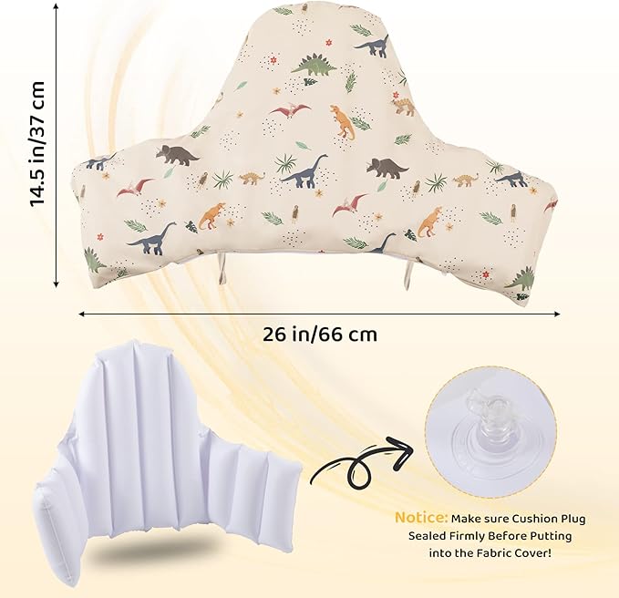High Chair Cushion with Cover Pad for IKEA Antilop Babies Toddlers Inflatable & Reversible Built-in Inflatable Cushion