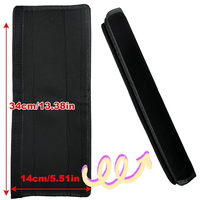 2 Pack 13.38 * 5.51in Armrest Handle Cover,Universal Pushchair Protector Handlebar Sleeve Bumper,Dust Proof Handle Accessories Removable Fabric Pushchair Case Grip Bar Replacement Covers(Black)