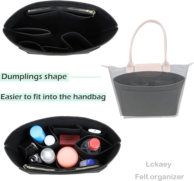 Lckaey bag Organizer Insert for Longchamp Le Pliage Neo Handbags Insert Organizer 1012BLACK-M