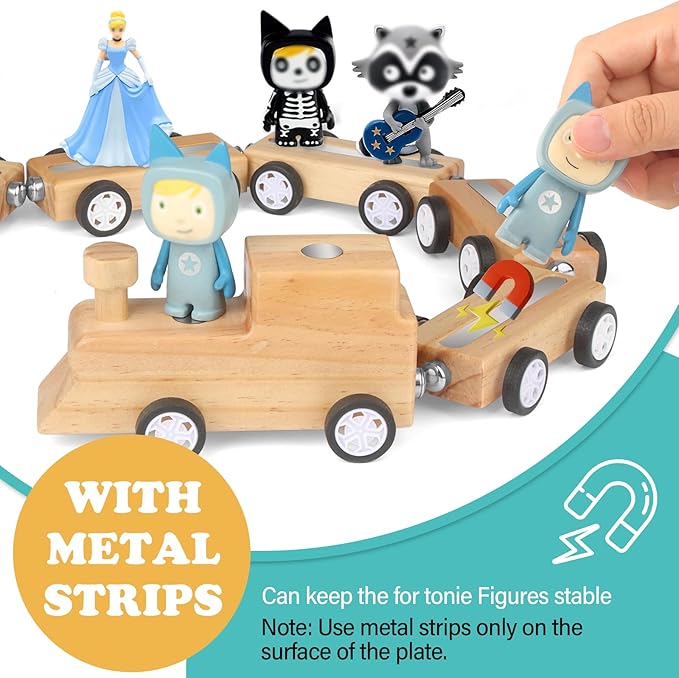 RZYLKA for Tonies Organizer Storage Shelf, Magnetic Floating Shelves for Tonies Characters for Children, Display Collection 10~20 Characters - Miniature Train