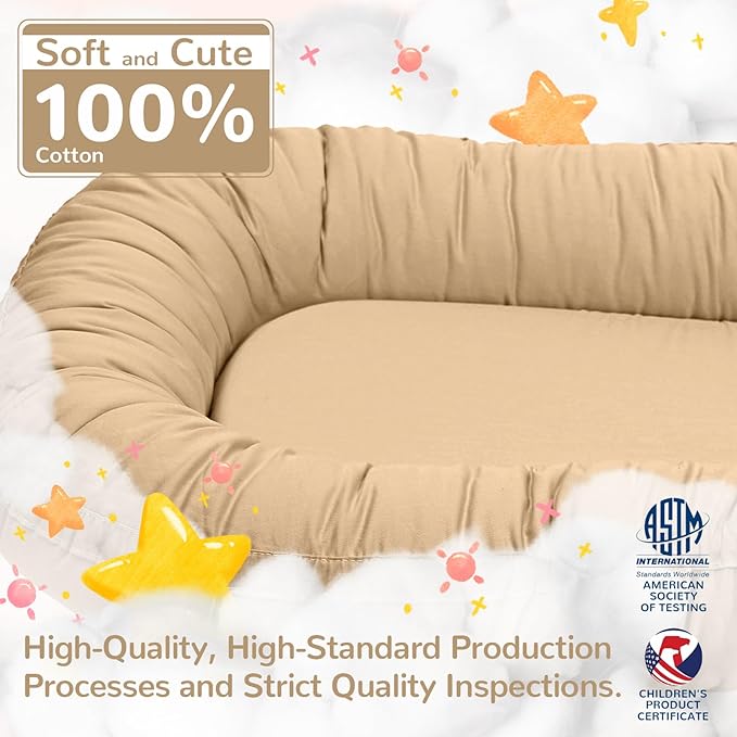 EAQ Baby Lounger, Infant Lounger for Newborn,Portable Baby Nest Cover Breathable & Soft, Newborn Essentials
