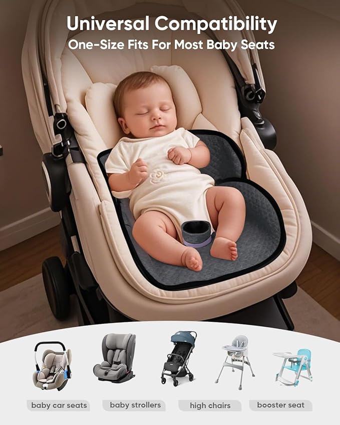 TinlyFinly 2 Pack Baby Potty Training Car Seat Protector, Waterproof Car Seat Liner for Potty Training Toilet, Baby Infant Toddler Piddle Pad Fits for Carseat, Stroller, Highchair - 2 Pack, Dark Gray