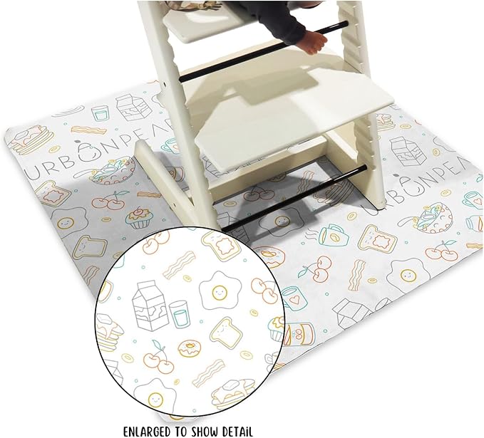 Disposable Splat Mats, 30 Pack, 47" x 40", Eco-Friendly & Compostable, Baby Led Weaning Supplies, Under Highchair Splat Mat for Floor, Urban Pears