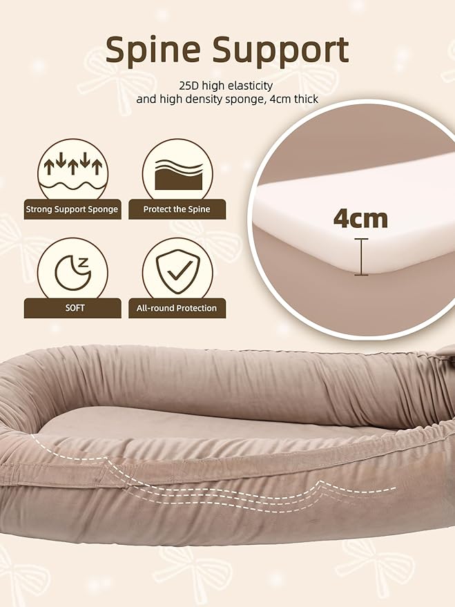 EAQ Baby Lounger, Infant Lounger for Newborn,Portable Baby Nest Cover Breathable & Soft, Newborn Essentials