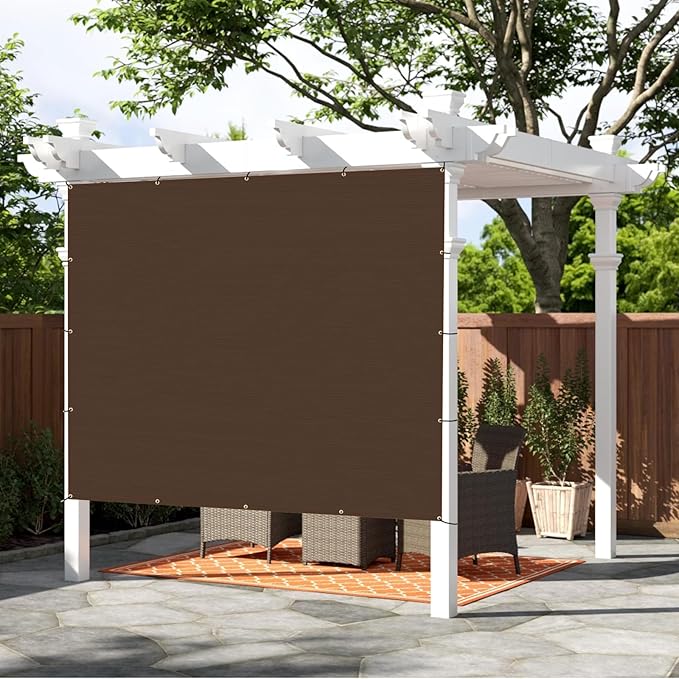 SUNNY GUARD Shade Cloth 12'x12'FT Sun Shade Screen Fabric HC-085 Shade Cover Tarp with Grommets for Pergola Backyard Garden,Brown