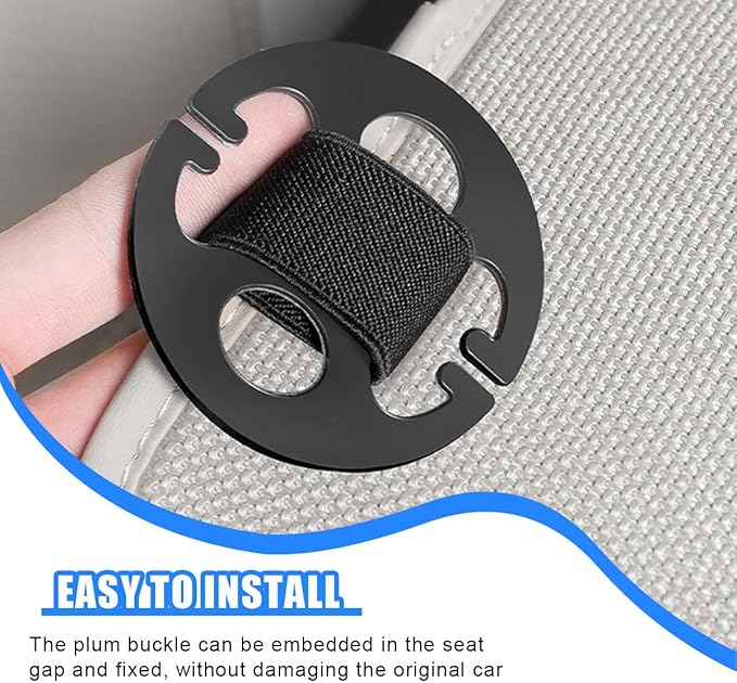 Car Seat Cover Plum Plate Metal Hooks, Card Fixed Fastener Buckle Replacement with 24 Metal Car Seat Hooks Locking Clip & 24 Plastic Chucks, Vehicle Seat Cover Accessories (48Pcs/Black)