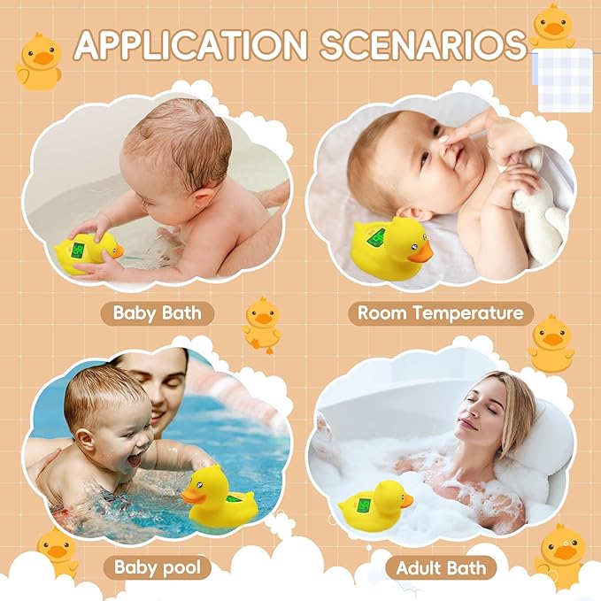 b&h Duck Rechargeable Baby Bath Thermometer - Fast Temperature Reading, Digital Water Thermometer for Bathtub and Room, Safety Infant Floating Bath Toy, Baby Bath Essentials