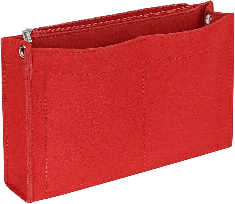 Joqixon Mini Felt Purse Organizer Insert Small Tote Bag organizer with Zipper