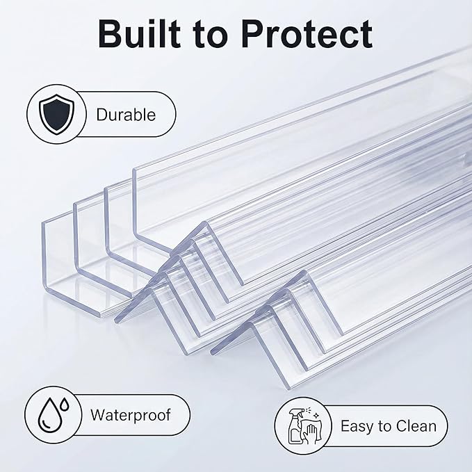 Clear Corner Protectors – Self-Adhesive Baby Proofing Safety Bumpers for Walls, Furniture, Cabinets & Desks – Freely Spliced to Meet Your Needs(6PCS, 2.5x40.6cm/1.0x16in)