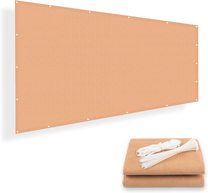 SUNNY GUARD Shade Cloth Custom Size 11x17 FT Sun Shade Screen Fabric Shade Cover Tarp with Grommets for Pergola Backyard Garden, Peach Fuzz(We Customized)