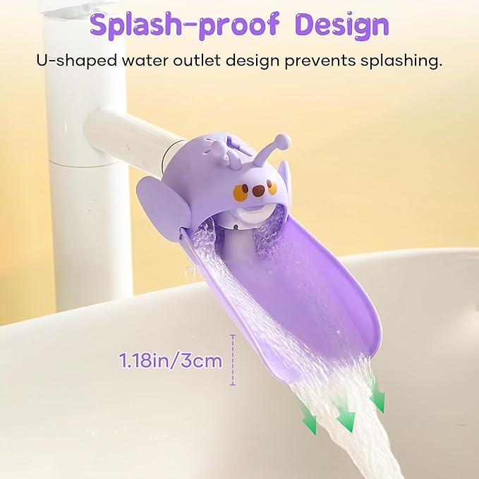 2 Pack Faucet Extender for Toddlers, PANIMOSI Kids Sink Extender for Bathroom, Kitchen, BPA Free, Food Grade Silicone Baby Hand Washing Water Spout Extender Fits Standard and Gooseneck Faucet