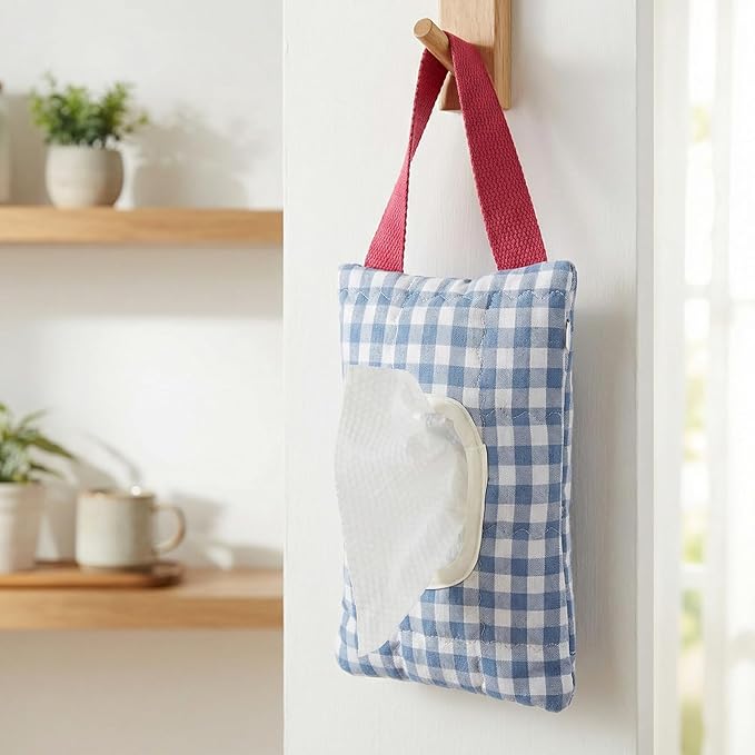 Quilted Baby Wipe Holder Quilted Wipe Pouch Portable Hanging Floral Wet Wipes Bag for Car, Stroller