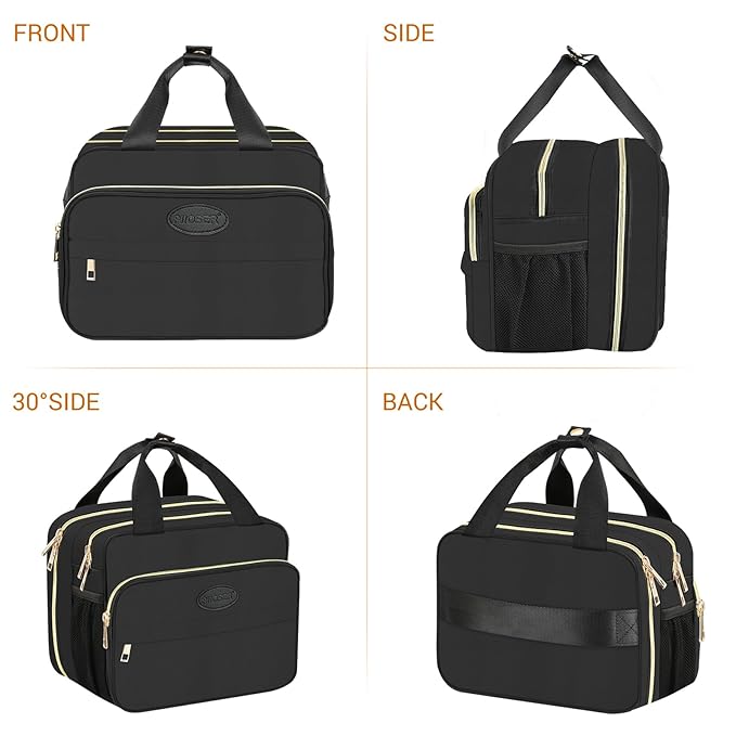 PIIOSER Breastmilk Cooler Travel Bag with Ice Pack, Compatible with Wearable Breast Pumps & Accessories - Breastfeeding On The Go for Nursing & Working Moms, Black