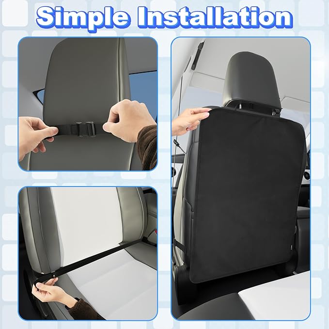 2 Pack Heavy Duty Kick Mats Back Seat Protectors for Kids,X-Large Durable Car Back Seat Cover,Waterproof Sag Proof Kick Mats Back Seat Protector for Vehicles Protect from Dirt,Mud&Scratches, X-Large