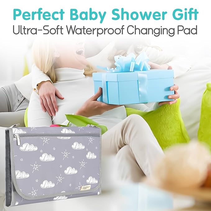 PHOEBUS BABY Diaper Changing Pad, Extra Large Portable Changing Pad for Baby with Wipes Holder, Foldable Travel Diaper Changing Mat with Shoulder Strap
