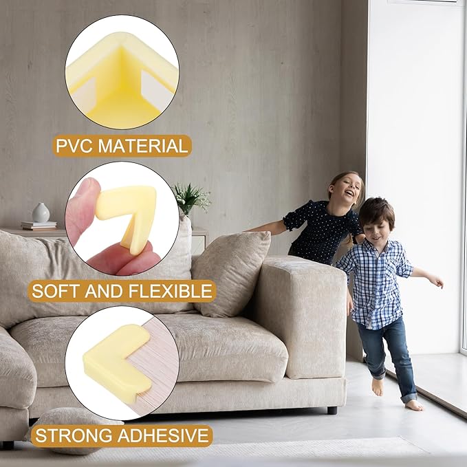 uxcell Corner Protectors, 16 Pcs Table Corner Protectors, Furniture Corner Guard and Edges Safety Bumpers for Table Edges and Sharp Corners (L-shaped, Yellow)