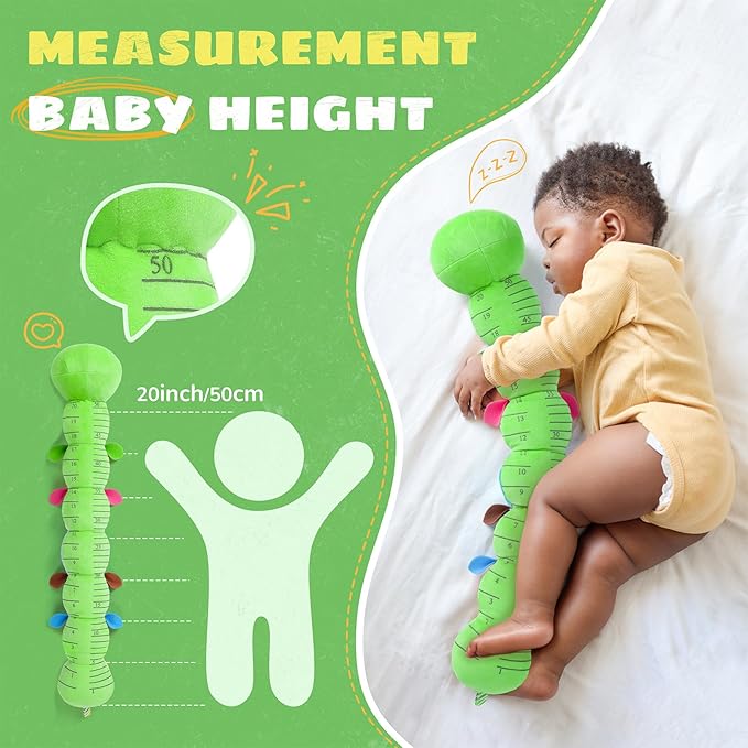 Baby Toys 6-12 Months Music Caterpillar,Stuffed Animals Infant Toys 0-3-6 Months,Baby Sensory Toys Tummy Time with Crinkle Rattle Teething Toys for Newborn Boys Girls Gifts Birthday|Grass Green