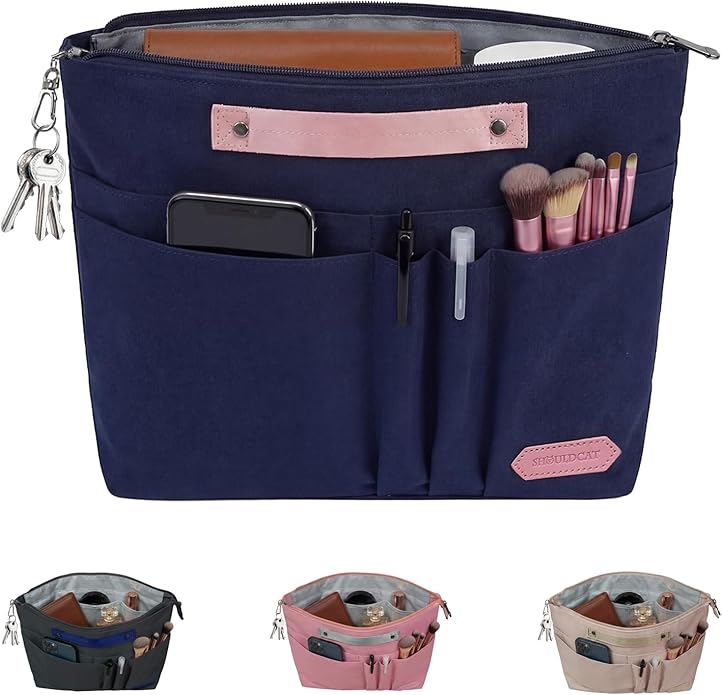 VANCORE Purse Organizer Insert for Handbags,Tote Bag Organizer Insert with Zipper Bag,Premium Handbag Organizer Inside Liner for Women