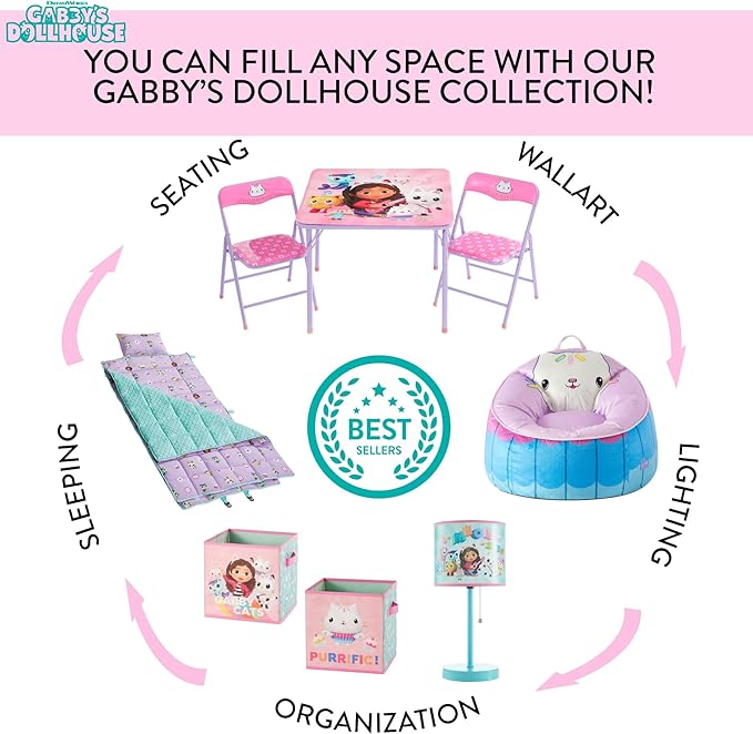 Idea Nuova Gabbys Dollhouse Collapsible Childrens Storage Trunk, Durable with Soft Lid, 28.5"x14.5"x16"