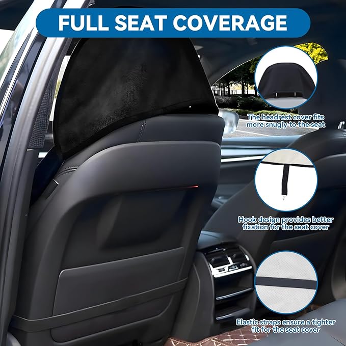 Washable Non-Slip Seat Protectors, Waterproof Car SUV Truck Towel Seat Cover, Universal Car Protective Front Seats Covers for Gym Workout, Running, Swimming, Beach and Hiking