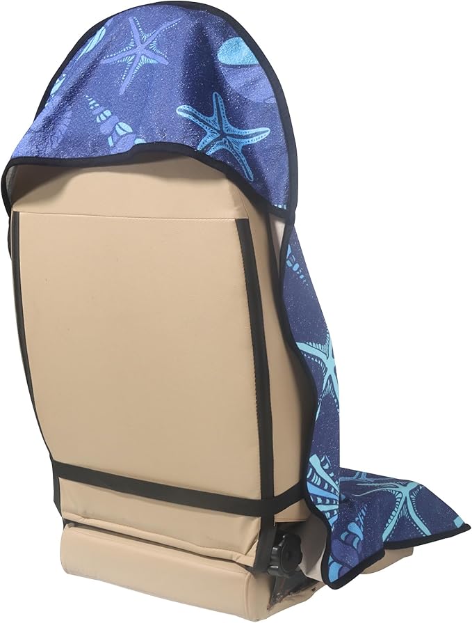 LoyaGour Car Seat Cover Protector Front Seats,for Gym Workout,Running,Swimming,Beach and Hiking,Waterproof Sweat Towel Bucket Seat Covers for Cars SUV Trucks (Conch Shells Starfish, 2Pcs)