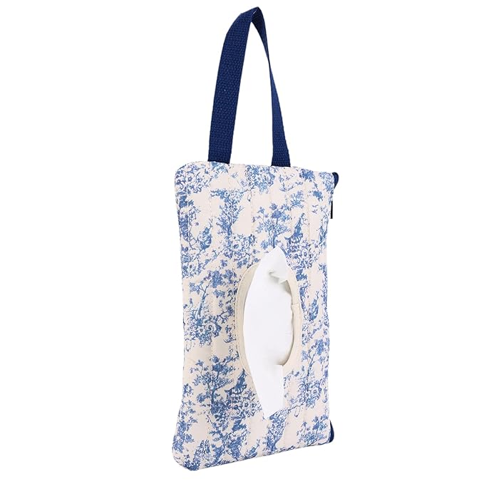 Quilted Baby Diaper and Wipes Pouch Portable Mommy Bag for Stroller Reusable Wipes Pouch with Lanyard (Blue style1)
