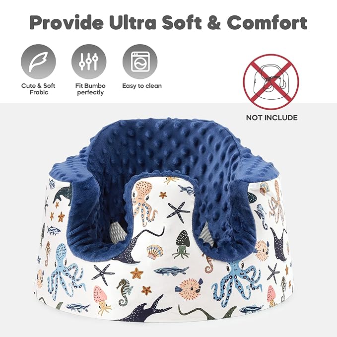 Seat Cover Compatible with Bumbo and Nuby Seat, Booster Seats Accessories, Soft Breathable Cover for Baby Girl Boy, Cover Only