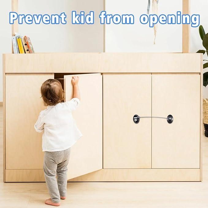4 Pack Refrigerator Locks with 8 Keys,Child Safety Fridge Lock,Refrigerator Lock Combination,Mini Fridge,File Drawer,Toilet Seat Lock with Strong Adhesive (White)