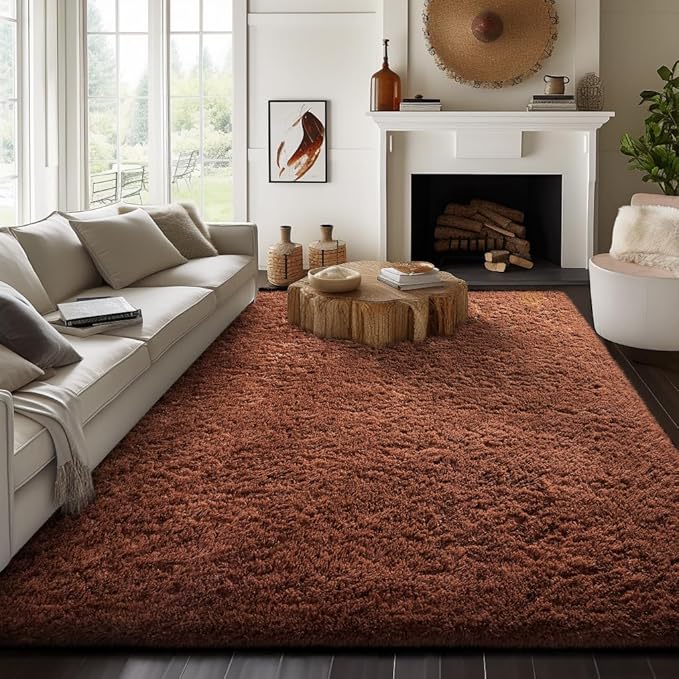 Ophanie Area Rugs for Bedroom Living Room,Color Brown,Size 8' x 10',Shape Rectangular