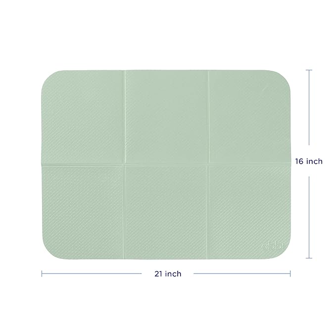 Ubbi On-the-Go Diaper Changing Baby Mat, Soft and Comfortable, Must Have for Newborns, Easy to Clean, Portable Folding Pad, Infant Traveling Accessories, Sage Green, 16" x 21" (Pack of 2)