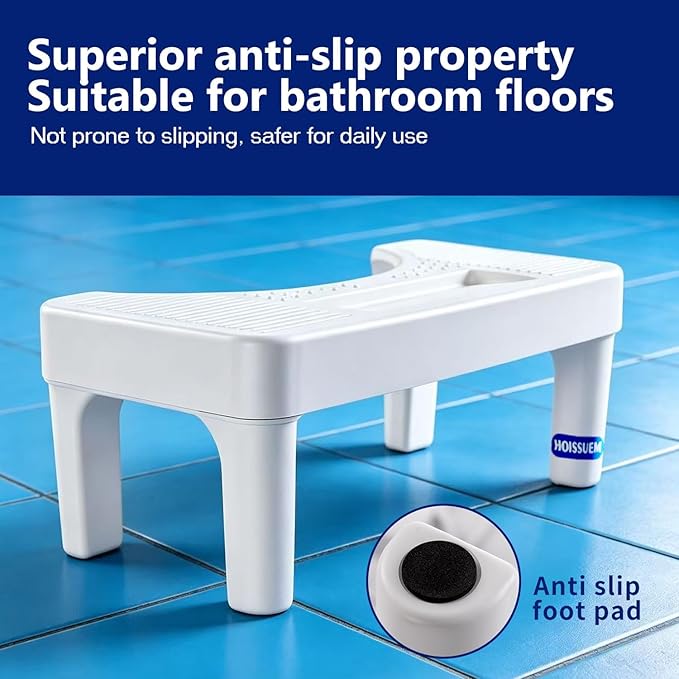 6.8 Inch Toilet Stool for Bathroom,Hoissuem Non-Slip Potty Stool for Pooping,Hoissuem Toilet Step Stool for Adults/Seniors/Kids