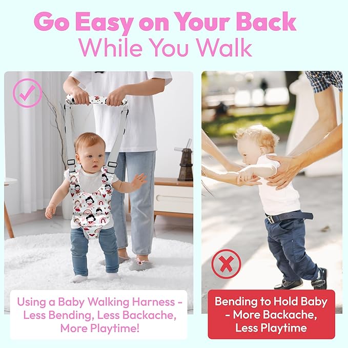 Watolt Baby Walking Harness - Handheld Kids Walker Helper - Toddler Infant Walker Harness Assistant Belt - Child Baby Walk Learning Help Support Assist Trainer Tool - for 7-24 Month Old