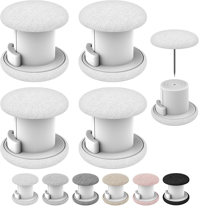 AHAILUOO Duvet Pins & Clips-Double Sided Pin Fasteners - Prevents Comforter from Shifting in Cover,Soft Linen Material Double Sided Pin Fasteners for Quilt,Cushions (6, White)