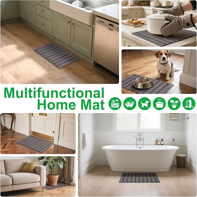 Stone Drying Mat for Kitchen Counter Large, Foldable Quick Dry Diatomaceous Earth Mat for Dishes Bottles Cups, Absorbent Collapsible Stone Dish Drying Mat for Countertop Bathroom 23" x 15.3"