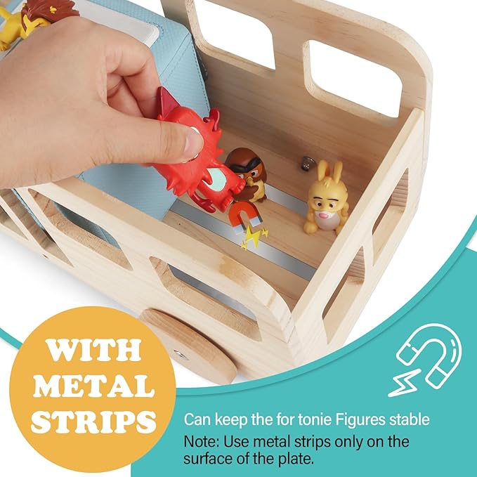 RZYLKA for Tonies Box Bus Storage Organizer Shelf, Magnetic Floating Shelves for Toniebox 1/2 Player Tonies Figures Characters for Children, Charger, Display Collection 20~30 Characters