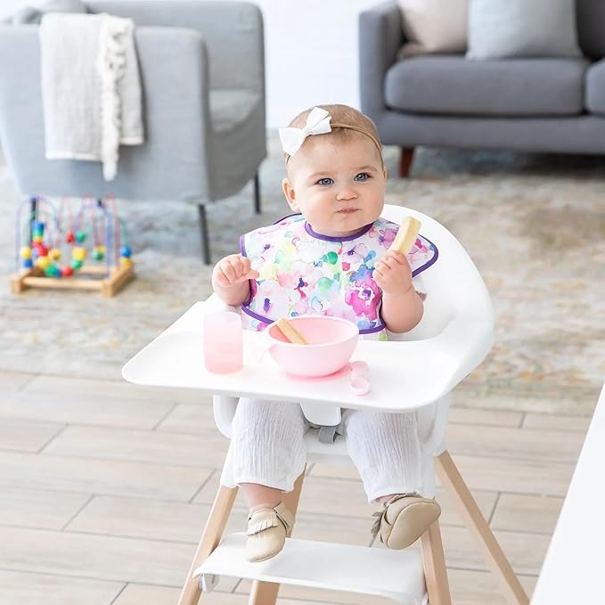 Bumkins Bibs for Girl or Boy, SuperBib Baby and Toddler for 6-24 Months, Essential Must Have for Eating, Feeding, Baby Led Weaning Supplies, Mess Saving Catch Food, Fabric 3-pk Wild and Free