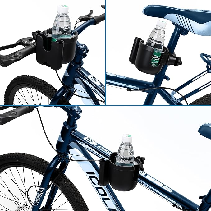 Accmor 2-in-1 Universal Cup Holder with Phone Holder, Stroller Cup Holders, Drinks Bottle Cage for Strollers, Wheelchairs, Walkers, Bicycles, Scooters ﻿