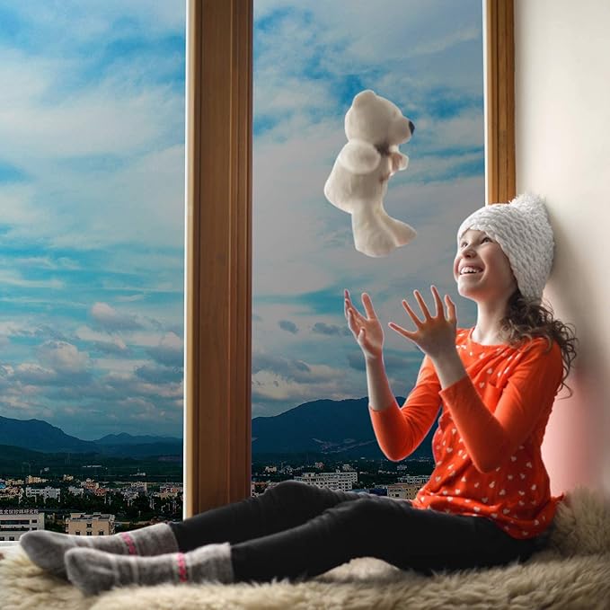 Volcanics One Way Window Privacy Film with Installation Tools 29.5 x 118 Inches, Sun Blocking Window Tinting Film for Home Heat Control Mirror Tint Film Static Cling, Silver