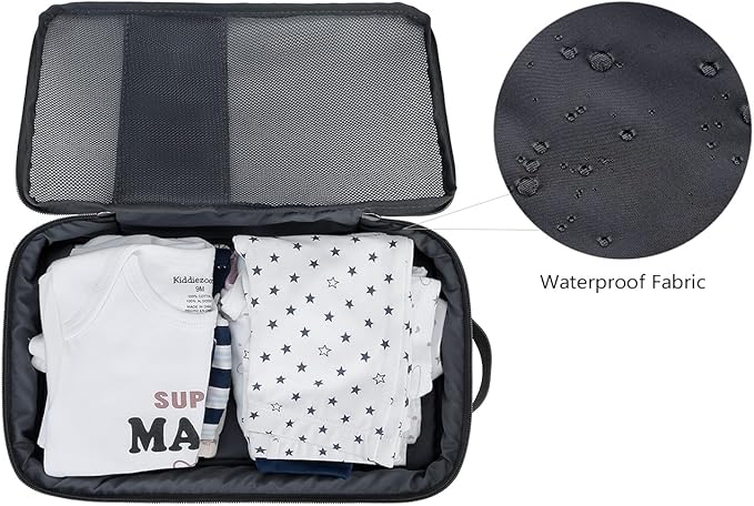 MOMIGO Baby Diaper Bag Organizer Pouches - 2 Pack Waterproof Pod Hanging Diaper Bag Cute Bear Mesh Bag Reusable, Washable or Baby Cloth Diapers