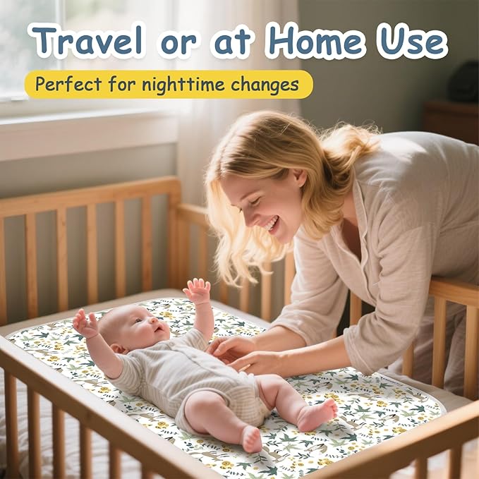 Coinarin Baby Diaper Changing Pad – 31.5" x 21.5" Extra Large Waterproof Absorbent Portable Changing Mat, Reusable Changing Pad Liner for Travel or at Home Use(Fox)