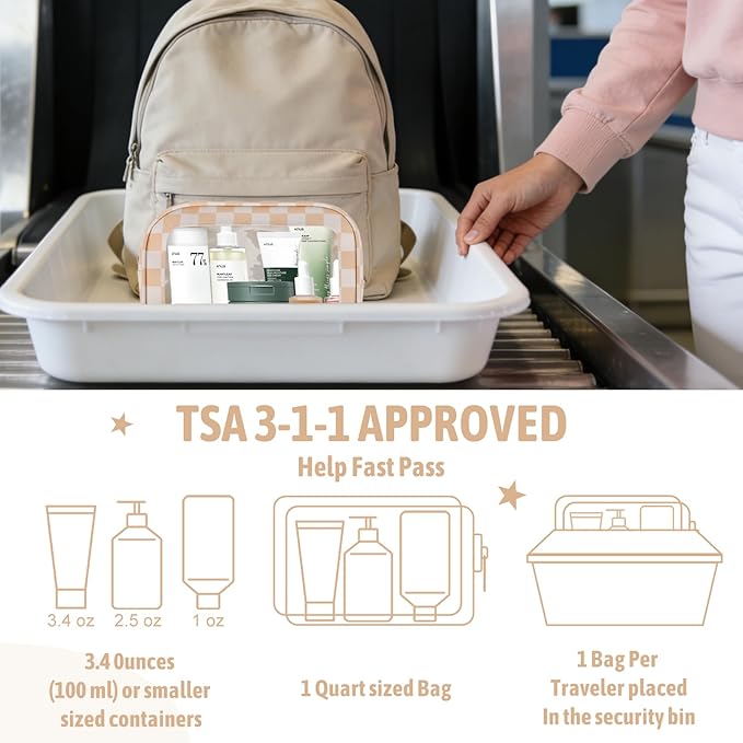 3PCS Clear Toiletry Bag,TSA Approved Travel Makeup Pouch with Zipper for Cosmetics and Toiletries，Diaper Bag Organizer Pouch Set,Women's Purse Organizer and Clear Car Bag