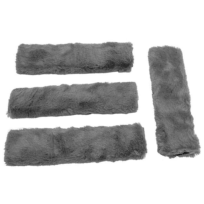 4Pack Seatbelt Covers for Kids,Seat Belt Cushion Cover,Infant Baby Car Seat Neck Shoulder Strap Pads,Soft Newborn Carseat Stroller Straps Covers Accessories(Grey)