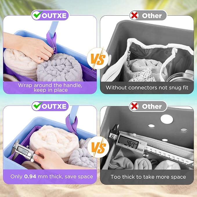 OUTXE Beach Bag Organizer Compatible with Baby Bogg Bag Accessories Inserts, Lightweight Mesh Insert Divider Pouch for Small Bogg Bags, Beach Tote Bags Insert for Organizing
