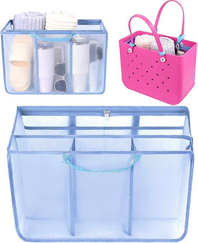 OUTXE Beach Bag Organizer Compatible with X Large Bogg Bag Accessories Inserts, Lightweight Mesh Insert Divider Pouch for Original XL Bogg Bags, Beach Tote Bags Insert for Organizing